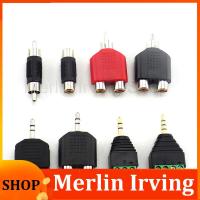 Merlin Irving Shop 3.5mm Plug to 2 RCA Jack Adapter Male to Female 3.5 to AV Audio Connector 2 in 1 Stereo Headset Dual Headphone