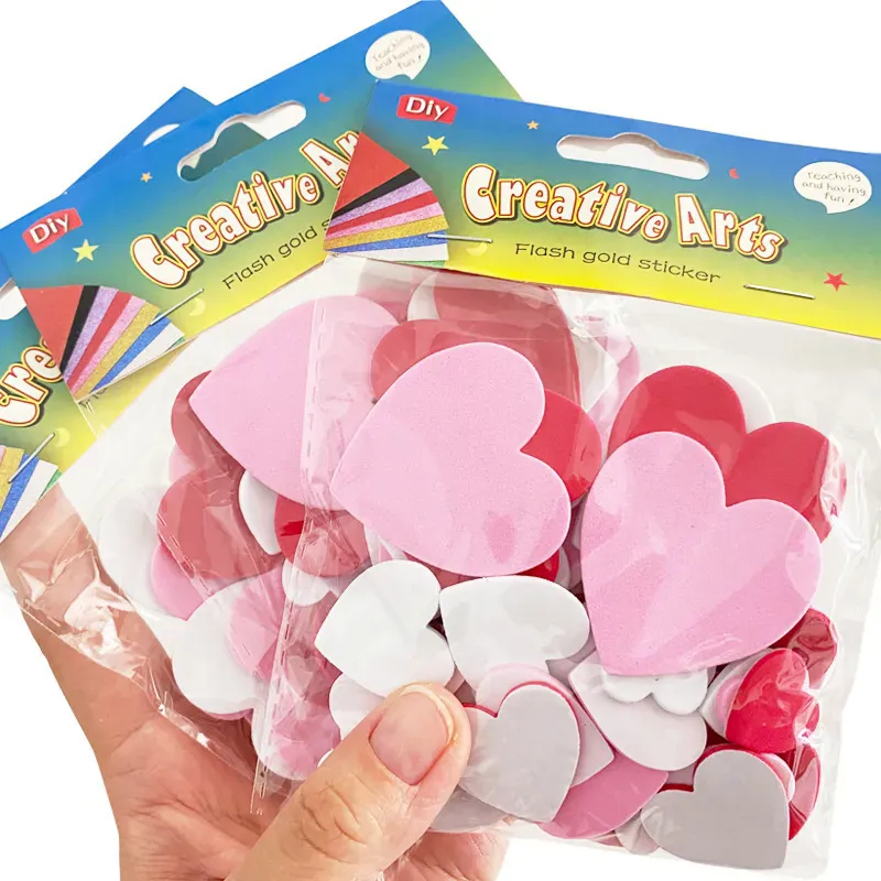 180PCS Valentine's Day Hearts Shape EVA Foam Self Adhesive