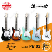 กีต้าร์ไฟฟ้า Paramount PE102 ทรง Strat 22 เฟร็ต ปิ๊กอัพแบบ H-S-S แถมฟรี!! สายกีต้าร์ไฟฟ้าอีก 1 ชุด+ปิ๊ก+คันโยก+ประแจ