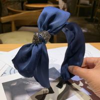 【CW】 Color Side Headband Crystals Bow Hairband Teen Silk Outdoor