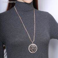 ┋┋ Tree of life Crystal Big Pendant Necklace Women Gold Silver Color Long Sweater Chains Necklace Fashion Jewelry Gifts 2019 New