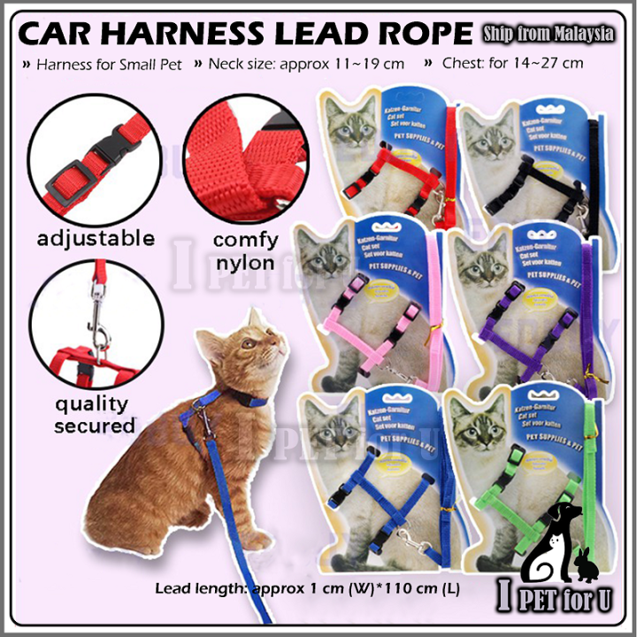 Kitten Cat Harness Lead Adjustable Cat Rope Tali Kucing Berjalan Murah ...