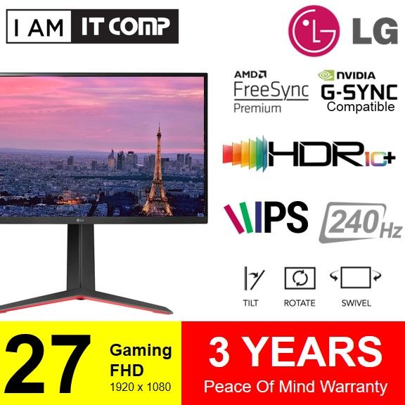 Monitor Gaming LED IPS LG 27GP750-B 27'' Full HD 240Hz 1ms G-Sync