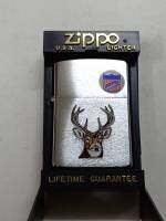 ZIPPO ANIMAL SERIES ผลิตปี1991 สีเงิน ผิวโครเมี่ยมขัดด้าน ลายแบบสกรีนรูปกวาง  ของใหม่ไม่ผ่านการใช้งาน เก็บเก่า มาพร้อมกล่องพลาสติกทรงเหลี่ยมตรงยุค รับประกันของแท้ นำเข้าจากอเมริกา