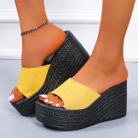 JMPRS 2022 Summer Platform Wedges Slippers Women Yellow Open Toe Thick Bottom Sandals Woman Outdoor Casual Beach Shoes Ladies 43