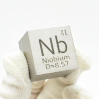 Niobium metal in the periodic table- Cube Side length is one inch (25.4mm) and weight is about 139.5g 99.9