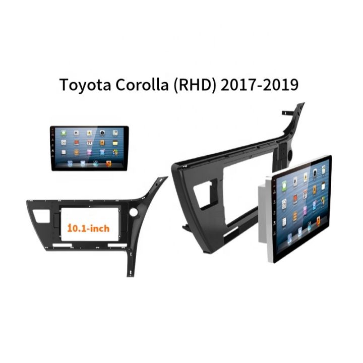 แผงกรอบฝาครอบ-abs-10-1-นิ้ว-2-din-สำหรับเครื่องเล่น-dvd-สเตอริโอ-gps-ในรถ-toyota-corolla-2017-2018