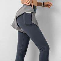 False two fitness pants pocket since the waist stretch tight yoga pants speed running dry air movement divided skirt