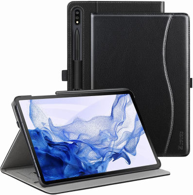 ZtotopCases Ztotop Case for Samsung Galaxy Tab S8 Plus/S7 FE, Premium PU Leather Folding Stand Cover for 12.4 Inch Galaxy Tab S8+ 2022/S7 FE 2021/Tab S7 Plus 2020, with Pen Holder&amp;Multiple Viewing Angles, Black