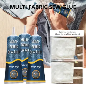 Quick Dry Multi Fabric Sew Glue, Instant Sew Glue Bonding Liquid, Ultra-Stick Fabric Glue for Clothing Permanent Washable