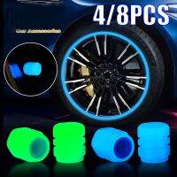 4/8pcs Wheel Tyre Rim Stem Covers Luminous Car Tire Valve Caps Dustproof Waterproof For Auto Motorcycle Bicycle glow in the dark