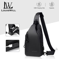 【Ready Stock】 ✠✢ C23 LouisWill Mens Shoulder Bag Waterproof Oxford Cross Body Chest Bags Double Layer Zipper Bag High-Capacity Messenger Bag Male Waist Fanny Pack Bag Travel Phone Pouch Fashion Bag