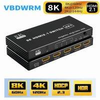 8K HDMI 2.1 Switch 4K 120Hz Splitter 5พอร์ต Switcher CEC Adapter 48Gbps พร้อมรีโมท Dolby Vison สำหรับ X Series X PS5โปรเจคเตอร์