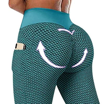 【CC】 Waist Gym Leggings Knitting Mesh Pants Fashion Tights Push Up Woman Sport Leggins