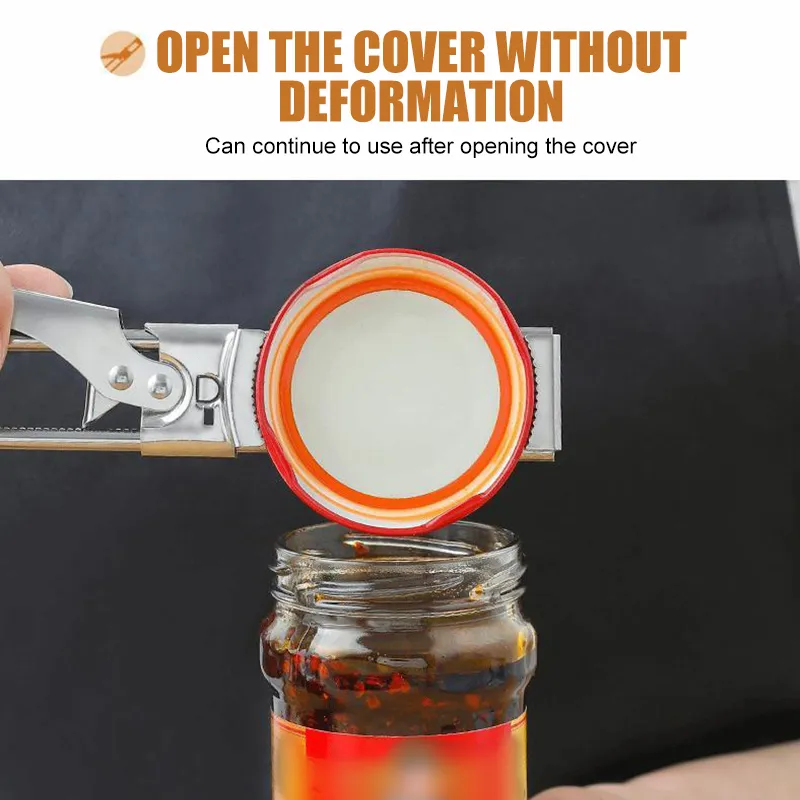 Jar Can Opener Stainless Steel Multi Function Bottle Lid Cap Weak