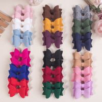 6pcs Cute 3inch Soft Hair Bows Girls Hair Clips Cute Fabric Bows Hairpins Hair Accessories