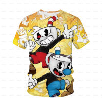 การ์ตูน3D Cupwead Mugman เกมเด็กเสื้อยืดพิมพ์สาวเด็กเสื้อเด็กเสื้อผ้าเด็กเสื้อยืดประเดิม