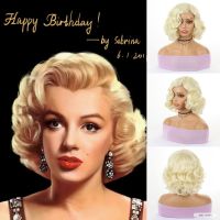 Peluca Dorada De Marilyn Monroe Para Mujer, Disfraz De Cabello Sintético Con Estillo Para Hallo