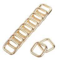 uxcell Metal Rectangle Ring Buckles 14x13mm for Bags Belts DIY Gold Tone 10pcs