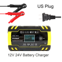 Original automatic Car Battery Charger 12V 8A 24V 4A Smart Fast Charging for AGM GEL WET Lead Acid Battery Charger LCD Display