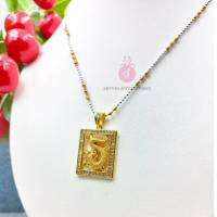 jewery33 K151 จี้มังกรทรงเหลี่ยมล้อมพลอยขาว เสริมธุรกิจการค้าให้รุ่งเรือง