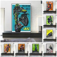 Motorcycle Champion Rossi Abstract Portrait Poster Racer Motivational Quote Canvas Painting Racing Wall Art Picture Room Decor