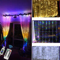 1.5X2M 3X2.8M 3X1M 3X2M 3X3M LED Rainbow Curtain String Color Changing Lights Garland Fairy lamp for Christmas Party Decoration