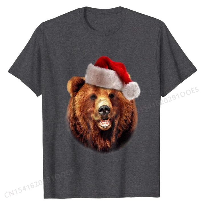 grizzly-in-santa-hat-christmas-t-shirt-cotton-tshirts-for-men-hip-hop-tops-amp-tees-classic-family