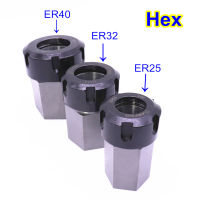 1PCS Hard Steel Hex ER25 ER32 ER40 Collet Chuck Block Hex Shank Spring Chuck Collet Holder For CNC Lathe Engraving Machine