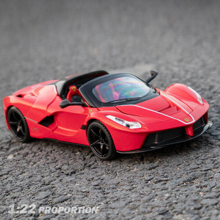 klt-มาตราส่วน-1-22-ferrari-laferrari-supercar-ของเล่นโลหะผสมรถรุ่นรถ-diecast-ยานพาหนะสําหรับเด็กเด็กเสียงแสงผลของขวัญงานอดิเรกคอลเลกชัน