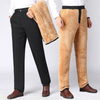 Winter Pants Men Casual Chino Pants Smart Business Trousers Fleece Lined Work Pants Office Bottoms Men Fashion Clothing 2021