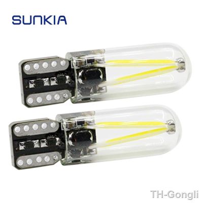 【hot】☞  2Pcs/Lot SUNKIA Bulb W5W T10 Car Interior 194 COB Glass Filament Lamp 12V 24V