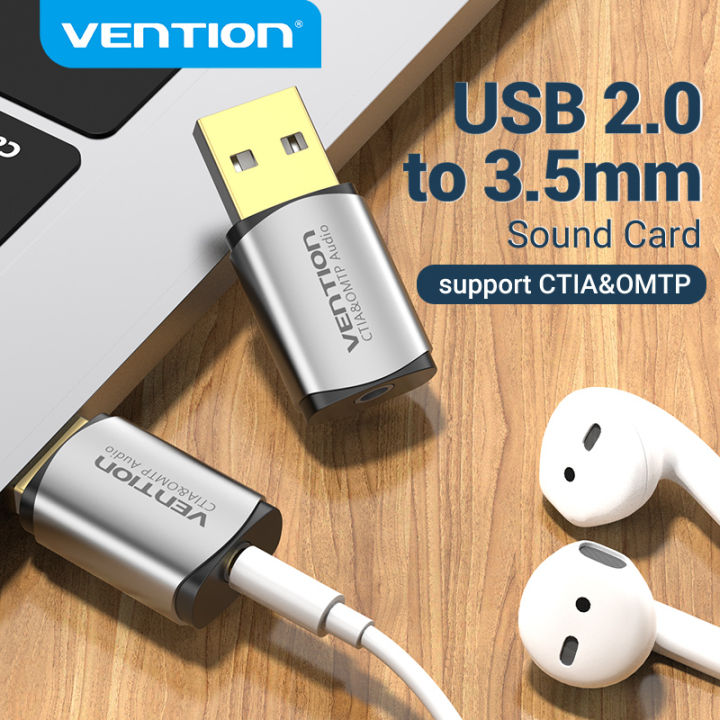 รีวิวสินค้า Vention การ์ดเสียง อินเทอร์เฟซเสียง USB การ์ดเสียงภายนอก USB เข้ากับแจ็คอะแดปเตอร์เสียง AUX 3.5 มม. สำหรับลำโพงแล็ปท็อป PS4 หูฟัง USB ไมค์การ์ดเสียง