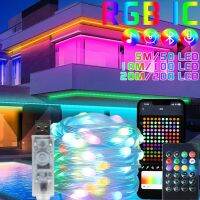 RGB Fairy LED Lights DIY Smart APP Bluetooth-compatible USB String Lamp Outdoor Remote Control Home Corridor Garland Decoration