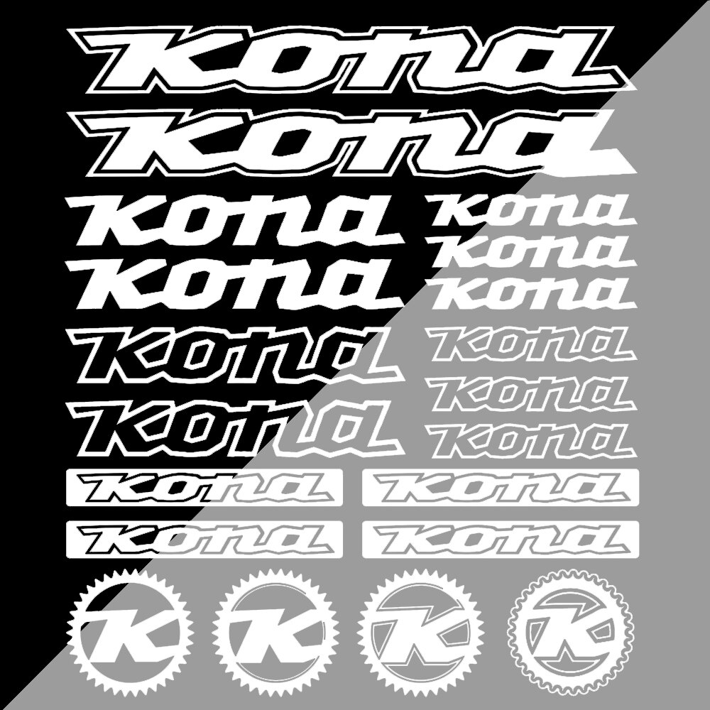 For Kona Vinyl Stickers Sheet Bike Frame Cycle Cycling Bicycle Graphic Set Mtb Road BLACK