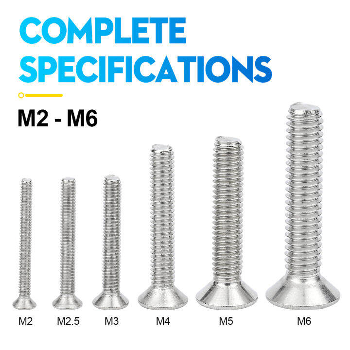 nindejin-ซ็อกเก็ตหกเหลี่ยม-countersunk-หัวสกรูชุด-m2-m2-5-m3-m4-m5-m6โลหะสเตนเลสแบนหัวน็อตและสลักเกลียวสกรูชุด