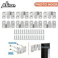 8pcs Headboard Wall Picture Hanger Display Hook Stainless Steel Interlocking Flush Mount Bracket Painting Photo Frame Hardware