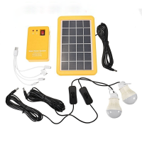 Solar Power Generator Kit With 3 LED Bulb Light Solar Light Camping For Home Emergency Solar Panel Charger With Home