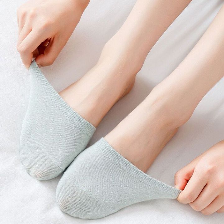 lady-sugar-ผู้หญิงที่มองไม่เห็นถุงเท้ากันลื่นครึ่งปาล์มถุงเท้าป้องกันการลื่นไถลจ่ายถุงเท้าผ้าฝ้ายที่มีคุณภาพสูง