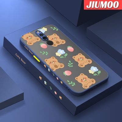 เคส JIUMOO สำหรับ Xiaomi Redmi 8 8A 8A Pro,เคสกันกระแทกมีน้ำค้างแข็งโปร่งใสแข็งลายหมีน่ารักขอบด้านข้างแฟชั่นทรงสี่เหลี่ยมจัตุรัสเคสโทรศัพท์ซิลิโคนคลุมทั้งหมดเคสป้องกันกล้อง