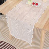 Spot parcel post French Romantic Solid Color Lace Table Runner Indoor and Outdoor Beautifying Decoration Tea Table Table Runner Wholesale