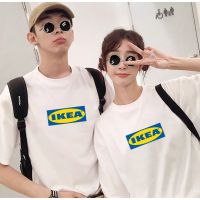 IKEA เสื้อยืด-เสื้อยืดแฟนๆของ IKEA-เสื้อยืดพิมพ์ลายผ้าฝ้ายแขนสั้นเสื้อยืดยูนิเซ็กส์