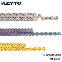 ZTTO 10 Speed Chain โซ่ลูกแบดมินตันทนทานคุณภาพสูง MTB จักรยานเสือหมอบโซ่ความเร็ว10 S 20S 30S 10พร้อมลิงก์ตัวเชื่อมอเนกประสงค์ขาดหายไป116ลิงก์