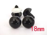 50Pcs/Lot 18Mm Black Color Safety Eyes With White Washer