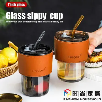 Travel Sized 450ml Wine Glass Sippy Cup Set With Thick Glass Mug