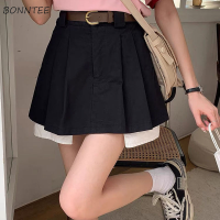 【CW】Skirts Women With Lining New Arrival Elegant Chic Fit Feminine Simple High Waist Casual Basic Trendy Daily Pleated Design Cozy