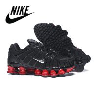 【HOT】 Ready Stock Authentic✅ ΝΙΚΕ New Arrival Shox- T- L- 1308 Column Mens Red Black Gold Comfortable Cushion Outdoor Sports Shoes รองเท้าวิ่ง Size 40-45