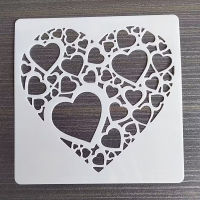 1PCS 13*13 ซม.Love แม่แบบ DIY Layering Stencils ภาพวาดสมุดภาพสี Embossing อัลบั้มตกแต่งการ์ด Templat-hsdgsda