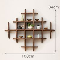 [Free ship] Bogu solid Chinese style decoration simple wall tea set display Duobaoge shelf