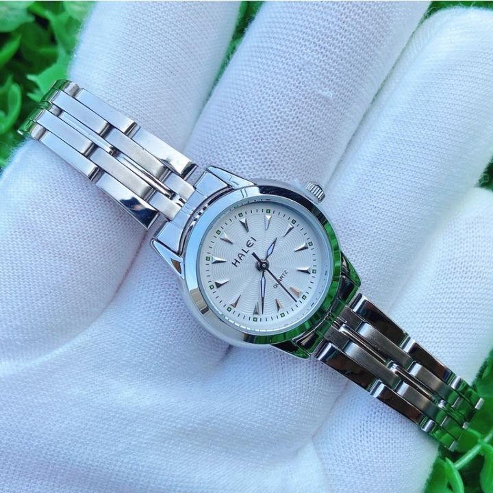Đồng hồ nữ Halei 348M dây bạc mặt nhỏ chống nước đẹp lung linh ...